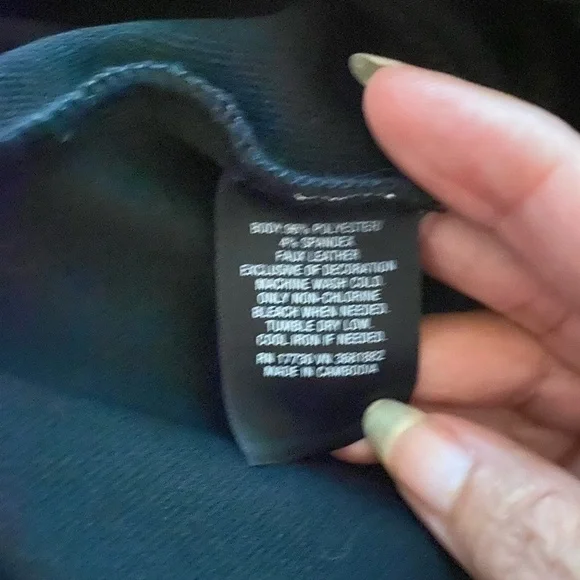 NWT MOSSIMO knee length work/ business dress in black A line s:XXL faux leather - Picture 6 of 7